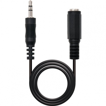 Nanocable Cable Audio Estreo Jack 3.5mm Macho/Hembra 5m Negro