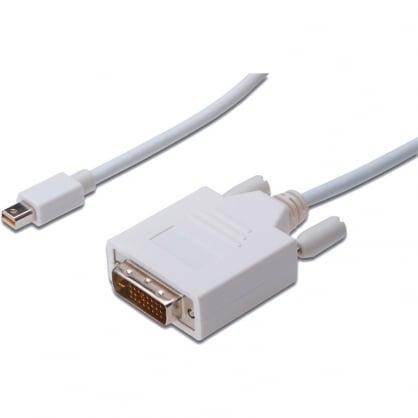 Digitus Cable Adaptador Mini Displayport-DVI 1m Blanco
