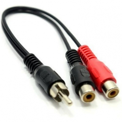 Goobay Cable de Audio RCA a 2xRCA Macho/Hembra 20cm Negro