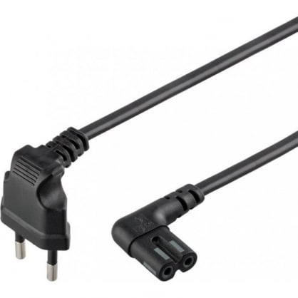 Goobay Cable de Alimentacin Acodado IEC-320/C7 para PlayStation 1m Negro