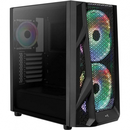 Aerocool AirHawk Duo Cristal Templado USB 3.1 RGB Negra