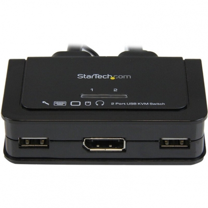 Startech KVM Switch 2 Puertos DisplayPort a USB con Audio