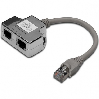 Duplicador Conector de red RJ45 Macho a 2xRJ45 Hembra Cat 5e