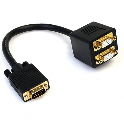 Startech Cable 30cm Duplicador Divisor de Vdeo VGA de 2 Puertos Salidas