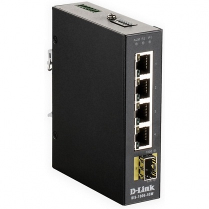 D-Link DIS-100G-5SW Industrial Non-Managed Switch 4 Gigabit Ports + 1 SFP Port