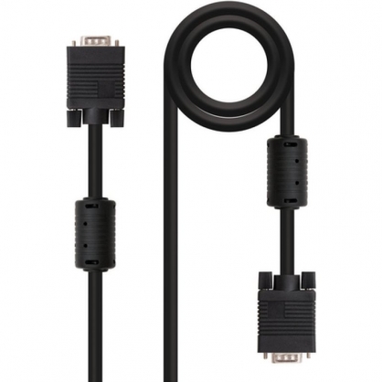 Nanocable Cable SVGA con Ferrita HPDB15 Macho/Macho 6m Negro