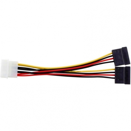 Cable Adaptador Molex 4 Pines Macho A 2 x SATA 15 Pines