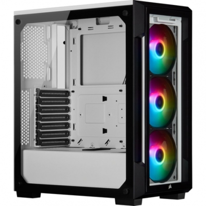 Corsair iCUE 220T RGB Cristal Templado USB 3.1 Blanca