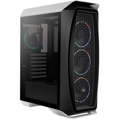 Aerocool Aero One Eclipse Cristal Templado USB 3.1 RGB Blanca