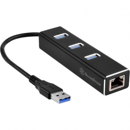 SilverStone EP04 Adaptador USB 3.0/Ethernet + HUB 3xUSB 3.0