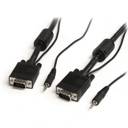 Startech Cable Coaxial VGA de Alta Resolucin para Monitor de Vdeo HD15 Macho a Macho con Audio 5m