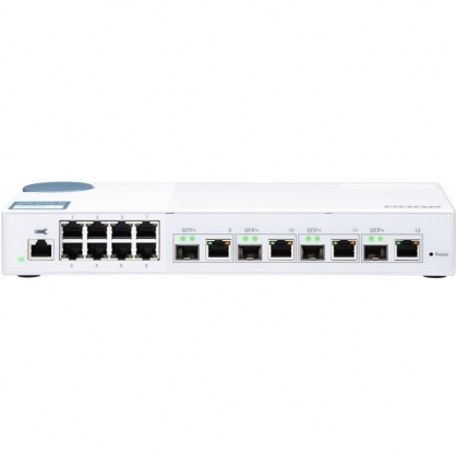 Qnap QSW-M408-4C Switch Gestionado 8 Puertos Gigabit + 4 Puertos Combinados 10GbE SFP+/Gigabit