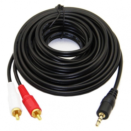 Cable Audio Mini Jack 3.5mm Macho 2 x RCA Macho 5ms