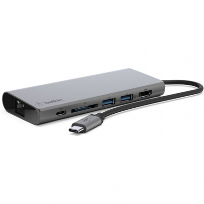 Belkin Hub USB-C a 2xUSB/USB-C/HDMI Gris