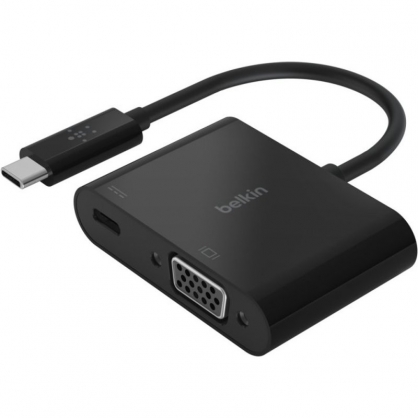 Belkin Adaptador USB-C a VGA 60 W de Corriente por Pass-Through