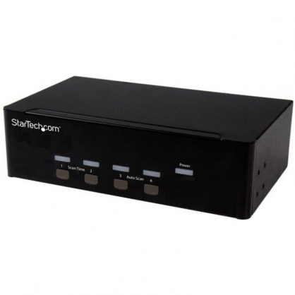 StarTech Conmutador KVM 4 Puertos VGA Dobles 2x USB Audio