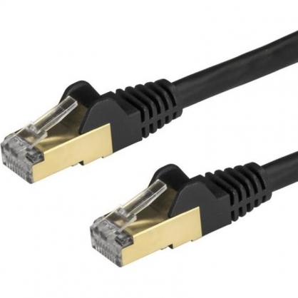 StarTech Cable de Red STP Snagless Cat 6A 0.5m Negro