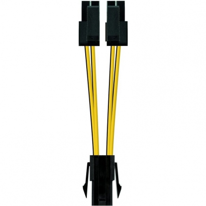 Nanocable Cable Duplicador de Alimentacin CPU 4 Pines Hembra a 4+4 Pines Macho 15cm