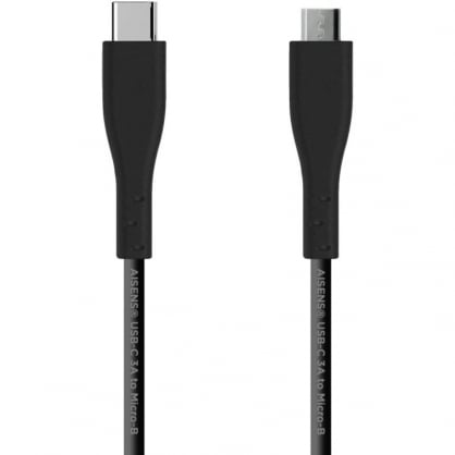 Aisens Cable USB 2.0 3A Tipo C Macho a Micro B Macho 1m Negro