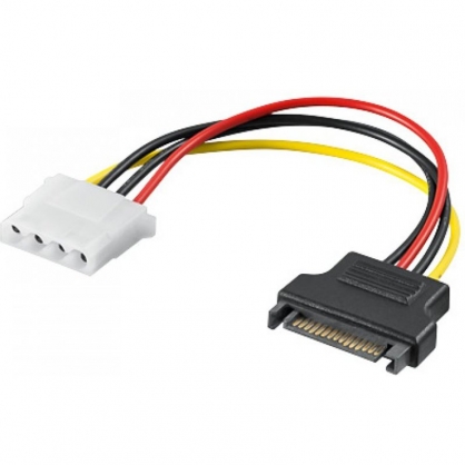 Goobay Cable de Alimentacin Interna SATA Macho a Molex Hembra 15cm Negro