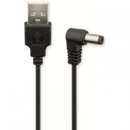 Goobay Cable de Alimentacin Acodado USB a DC 2.5x5.5mm 1m Negro