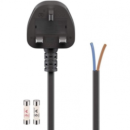 Goobay Cable de Alimentacin Elctrico UK a Bornes 1.5m Negro