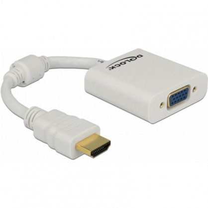 Delock Adaptador HDMI-A 19 Pines Macho a VGA Hembra Blanco