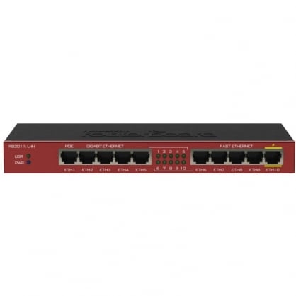 MikroTik RB2011iL-IN Switch 5 Puertos Fast Ethernet + 5 Puertos Gigabit Ethernet PoE