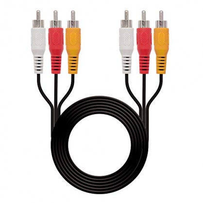 NanoCable 10.24.0802 - Cable de audio video 3 RCA, 3xRCA/M-3xRCA/M, macho-macho, negro, 1.8mts