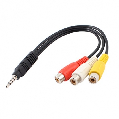 3.5mm Conector Macho a 3 RCA Hembra Cable De Audio Y Vdeo AV 22cm