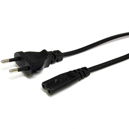 StarTech.com PXTNB2SEU1M - Cable de alimentacin estndar, Cable Europeo a C7 para Ordenador porttil, Negro