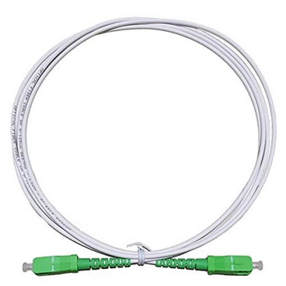 LAZY SPORTS Fiber ptica Cable SC/APC a SC/APC monomodo simplex 9/125,Operadores Movistar Jazztel Vodafone Orange Amena Masmovil Yoigo (Blanco 5M)