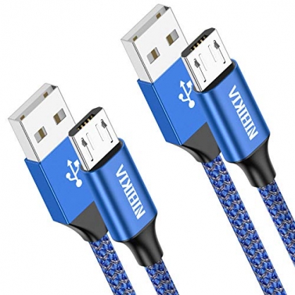 NIBIKIA Cable Micro USB,2 Pack[2m+2m] Carga Rpida Android Cable Android Nylon Movil Cables Cargador Compatible con Samsung S7 S6 S5 j7 j5 j3 Tablet Huawei Sony HTC Motorola Nexus LG PS4