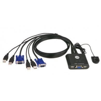 Aten CS22U - Conmutador KVM de 2 puertos USB, negro