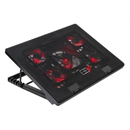 Mars Gaming MNBC2, Base Refrigeradora PC, 5 Ventiladores LED, 2x USB 2.0, 17.3'', Negro