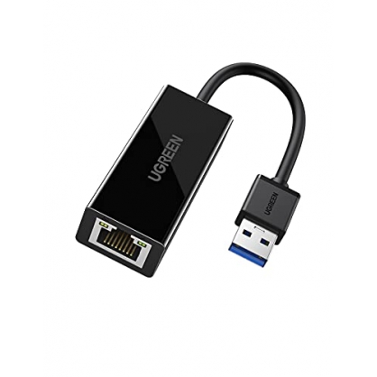 UGREEN Adaptador de Red USB 3.0 a Gigabit Ethernet, Adaptador USB a Ethernet RJ45 a USB Tarjeta de Red 1000Mbps para Nintendo Switch, Xiaomi Mi Box S/ 3/2, Macbook, Surface Pro, Raspberry Pi 4-Negro