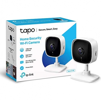 TP-Link IP Cmara Vigilancia WiFi Interior, Ideal para Mirar Bebs o Mascotas, Deteccin de Movimiento, Works with Alexa Google Home, Audio de 2 Vas, Visin Nocturna, Almacenamiento SD Tapo C100