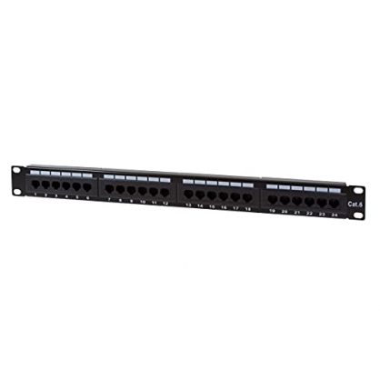 LogiLink Patch Panel 24-Port Cat6 Rj45 48,3 Cm (19 Pulgadas) Negro Sin Blindaje