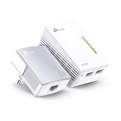 TP-Link TL-WPA4220 KIT - 2 Adaptadores de Comunicacin por Lnea Elctrica (WiFi AV 600 Mbps, PLC con WiFi, Extensor, Repetidores de Red, Amplificador y Cobertura Internet, 3 Puertos, Cable Ethernet)