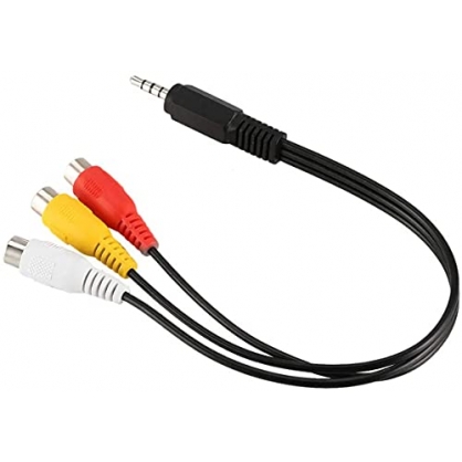 Cable De Divisor 3.5mm Macho A Mic Y Audio Hembra,3.5 Mm Estreo Macho A 3 RCA Hembra Adaptador De Jack Cable para AV, Audio, Vdeo, Televisin LCD HDTV